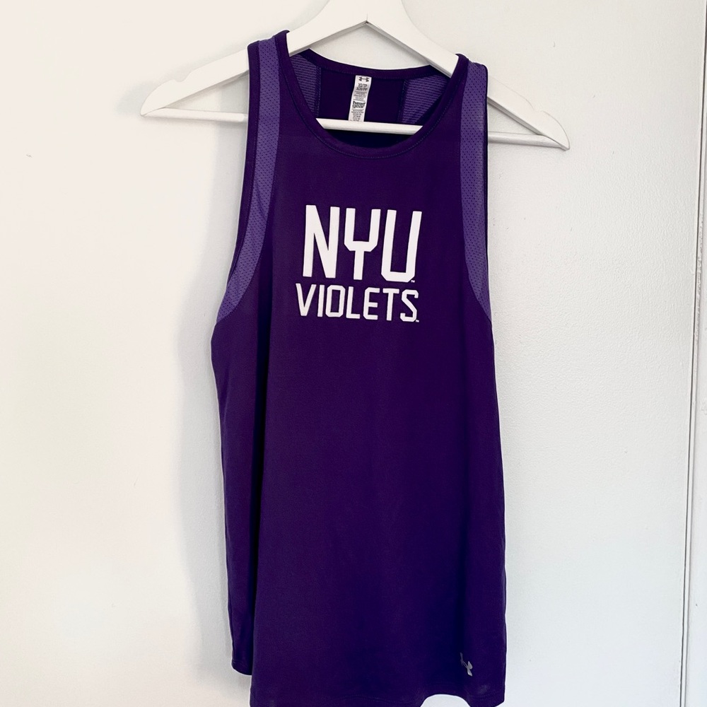 NYU Violets Under Armour Heat Gear Mesh Athletic Tank Top (NWT)